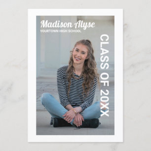 Graduation Photo Editable Colour Announcement