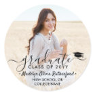 Graduation Photo & Elegant Black Script Class Year