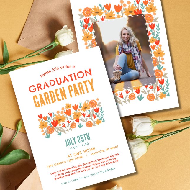 Graduation Photo Going Away Garden Party  Invitation (Creator Uploaded)