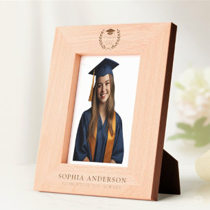 Graduation Photo Keepsake Grad Cap Laurel Wreath Etched Frames