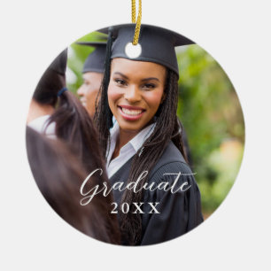 Graduation Photo Keepsake Holiday Gift Ceramic Tree Decoration