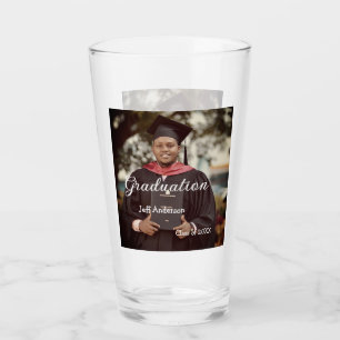 Graduation photo man name class of 20XX college  Glass
