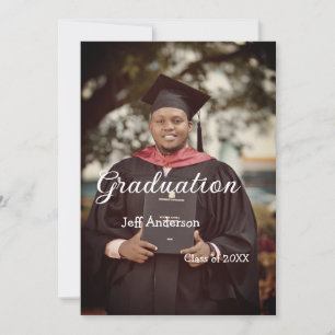 Graduation photo man name class of 20XX college Invitation