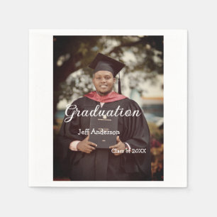 Graduation photo man name class of 20XX college Napkin