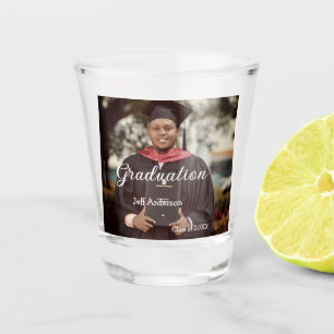 Graduation photo man name class of 20XX college  Shot Glass