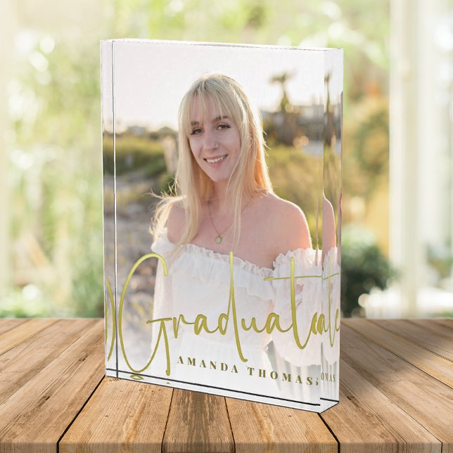 Graduation Photo Minimalist Gold Script (Creator Uploaded)