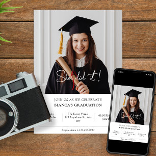 Graduation photo minimalist Invitation