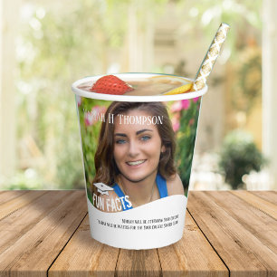 Graduation Photo Minimalist Modern Fun Facts Paper Cups