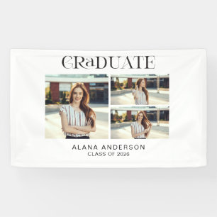 Graduation Photo Modern Collage Custom Party Decor Banner