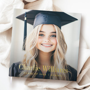 Graduation photo modern graduate name year guest book