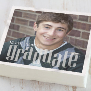 Graduation Photo Modern Minimalist Simple Party Napkin