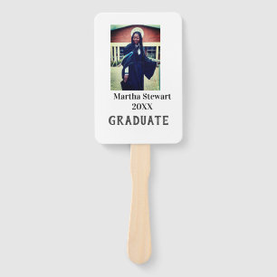 Graduation photo name year class university simple hand fan