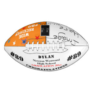 Graduation Photo Orange School Team Name Football