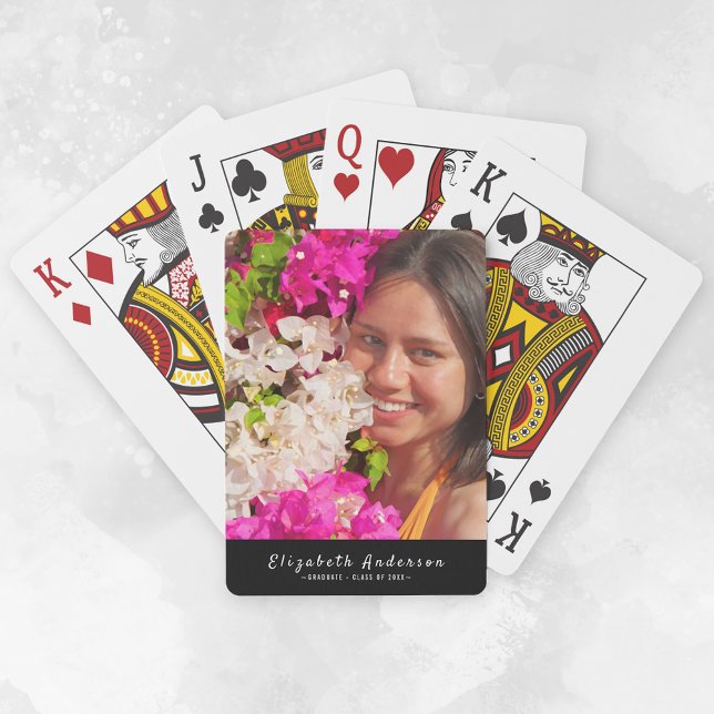 Graduation Photo Personalised Name Playing Cards (Creator Uploaded)