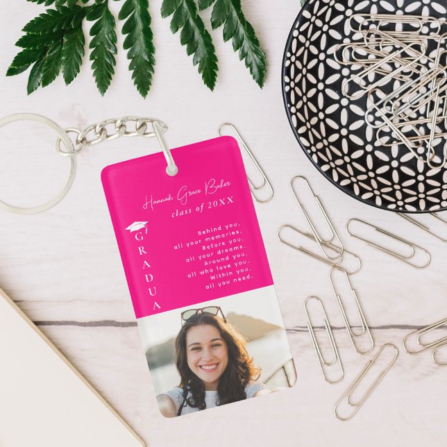 Graduation Photo & Quote Key Ring (Creator Uploaded)