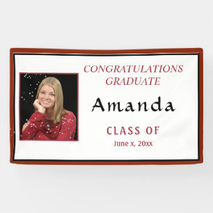 Graduation Photo Red & Black Class of Banner