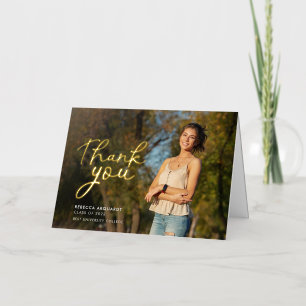 Graduation Photo Script Grad Thank You Card