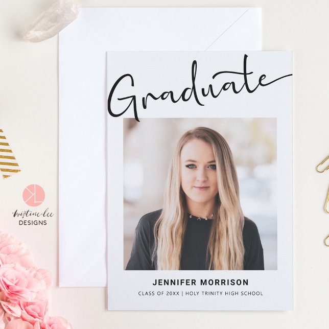 Graduation Photo Script Modern High School Senior  Announcement (Creator Uploaded)