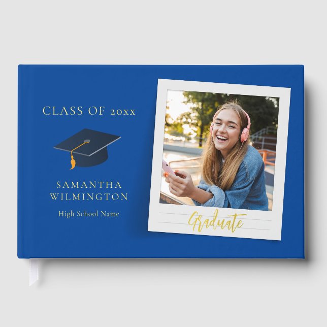 Graduation Photo Script Party Guest Book (Front)