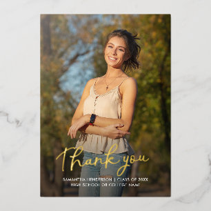 Graduation Photo Script Thank You Card