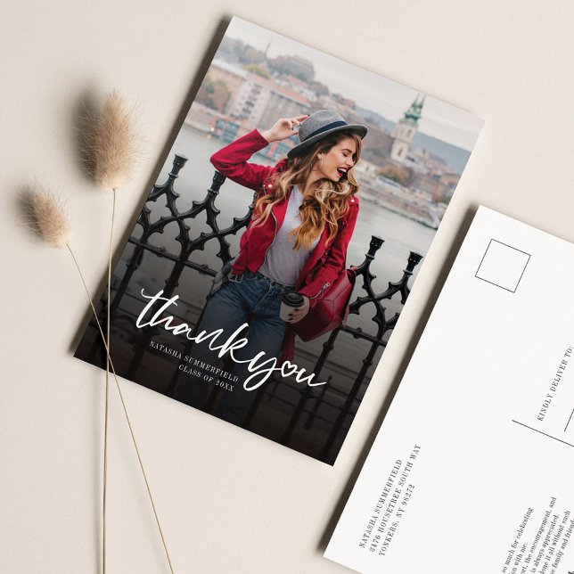 Graduation Photo Script Thank You Postcard (Creator Uploaded)