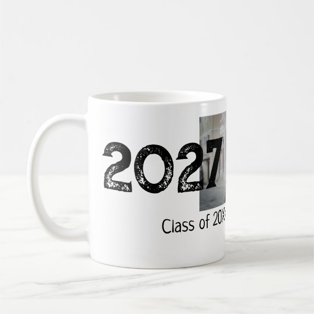 graduation photo simple classic add class year sch coffee mug (Left)