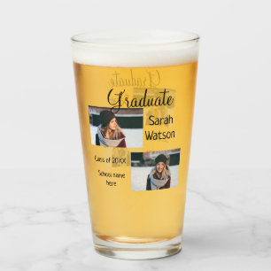 graduation photo simple classic add class year sch glass