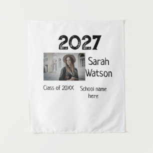 graduation photo simple classic add class year sch tapestry
