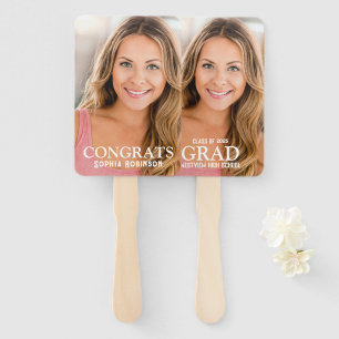 Graduation Photo Simple Modern Keepsake Hand Fan