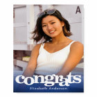Graduation photo simple modern navy blue keepsake