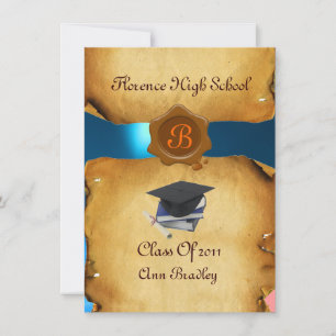 GRADUATION PHOTO TEMPLATE PARCHMENT blue Wax Seal