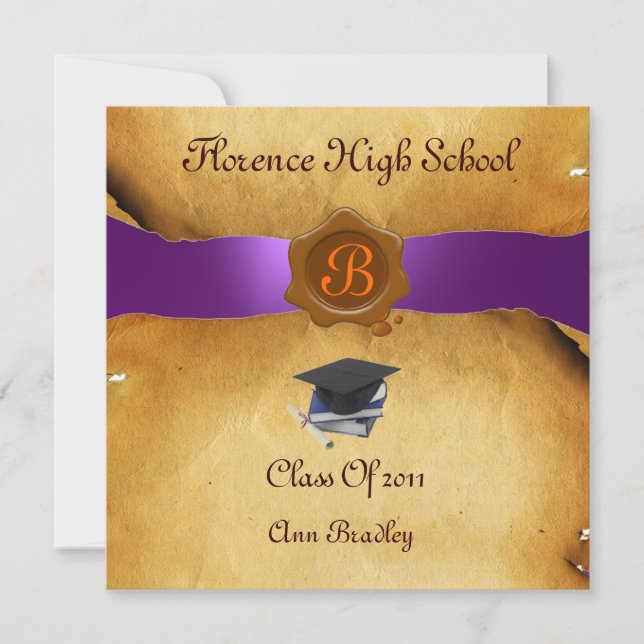 GRADUATION PHOTO TEMPLATE PARCHMENT p Wax Seal (Front)