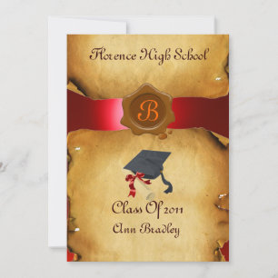 GRADUATION PHOTO TEMPLATE PARCHMENT red Wax Seal