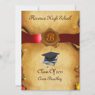 GRADUATION PHOTO TEMPLATE PARCHMENT red Wax Seal