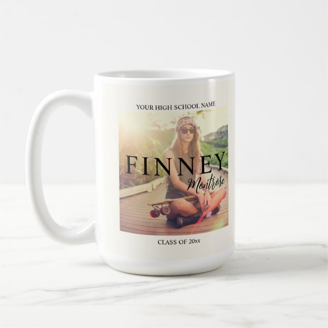 Graduation Photo Text Overlay  Coffee Mug (Left)