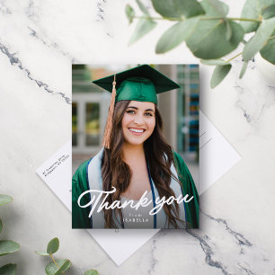 Graduation photo thank you postcard