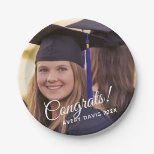 Graduation Photo Year Class of 2024 Paper Plate