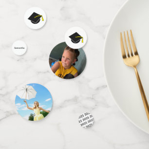 Graduation Photo Year Name Table Confetti