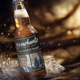 Graduation Photos Graduate - Photos - Black Beer Bottle Label