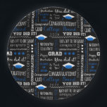 Graduation Plates<br><div class="desc">Party paper plates shown with a celebration of grad caps and messages print.
Customise this item or buy as is.




Licensed Print</div>
