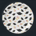 Graduation Plates<br><div class="desc">Party paper plates shown with a celebration of grad caps print.
Customise this item or buy as is.




Licensed Print</div>