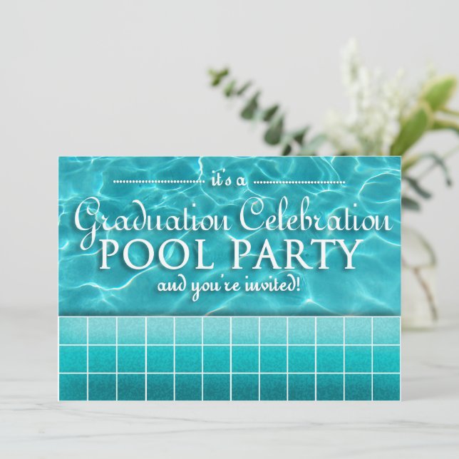 Graduation Pool Party Invitations (Standing Front)