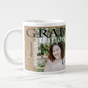 Graduation Poster Styled Photo Brown Large Coffee Mug