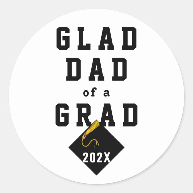 Graduation Proud Dad Classic Round Sticker (Front)
