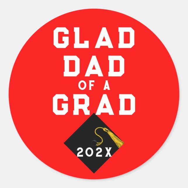 Graduation Proud Dad Classic Round Sticker (Front)