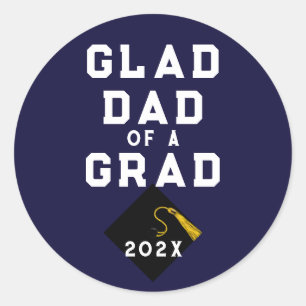 Graduation Proud Dad Classic Round Sticker