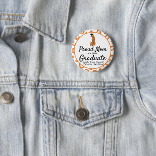 Graduation Proud Mum Leopard Print 6 Cm Round Badge