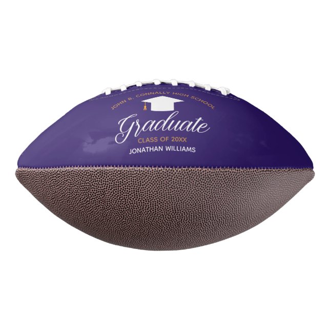 Graduation Purple Gold Custom 2023 Senior Football (Rotated 270)