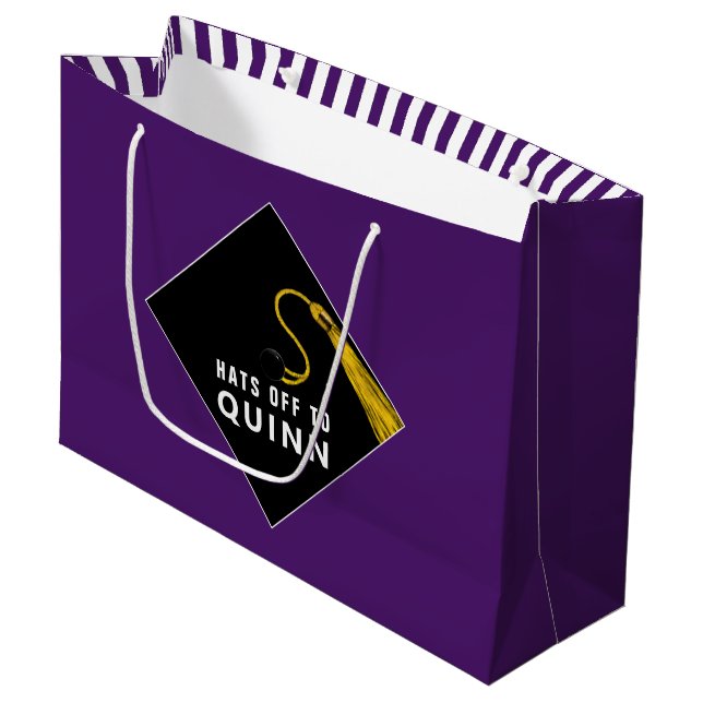 Graduation Purple Large Gift Bag (Front Angled)