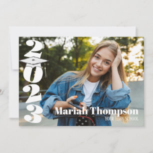 Graduation Purple Photo Simple Class Of 2023 QR Invitation